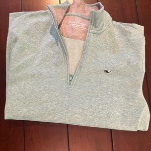 Small men’s 3/4 zip teal Vineyard Vines performance shirt.